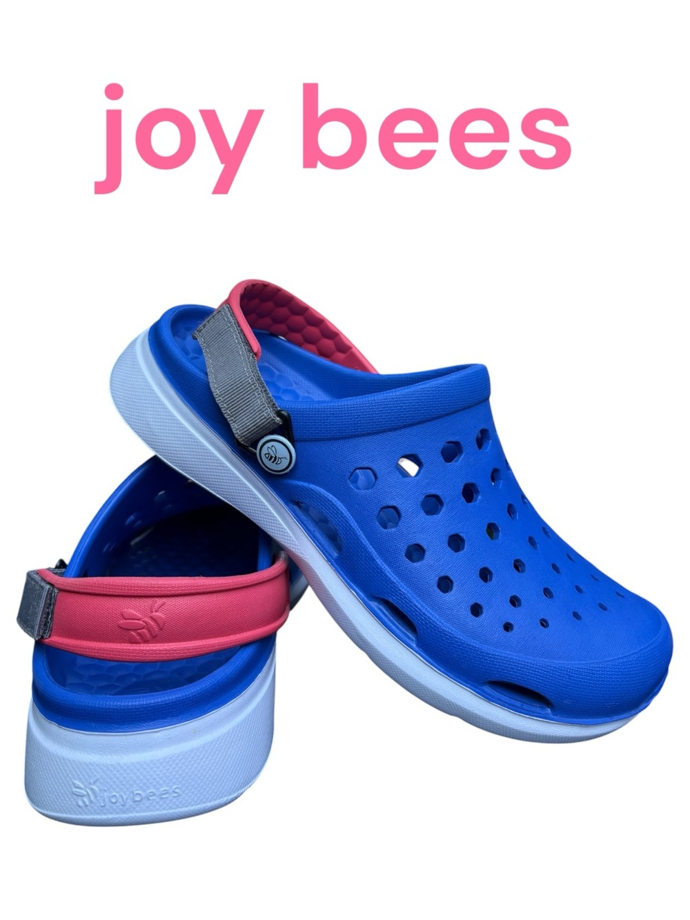 Joy Bees Women’s Blue & Pink Clog. Comfort Lightweight Slip-On Women’s 8. NWOT